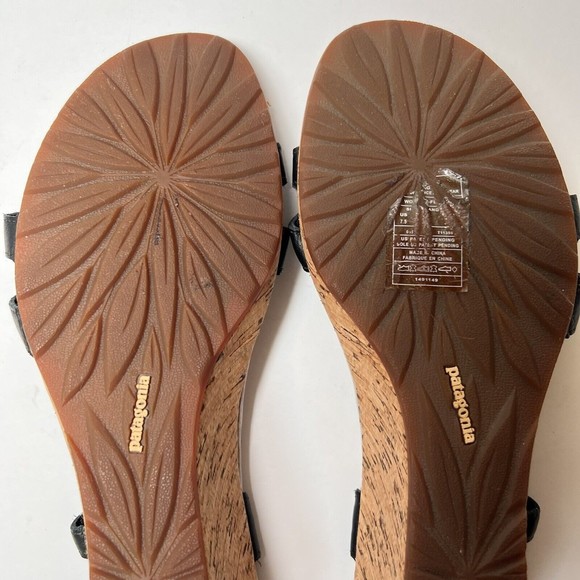 Patagonia Solimar Wedge Slide Sandal Women’s Size 7.5 M Cork Heel Black - Picture 15 of 16